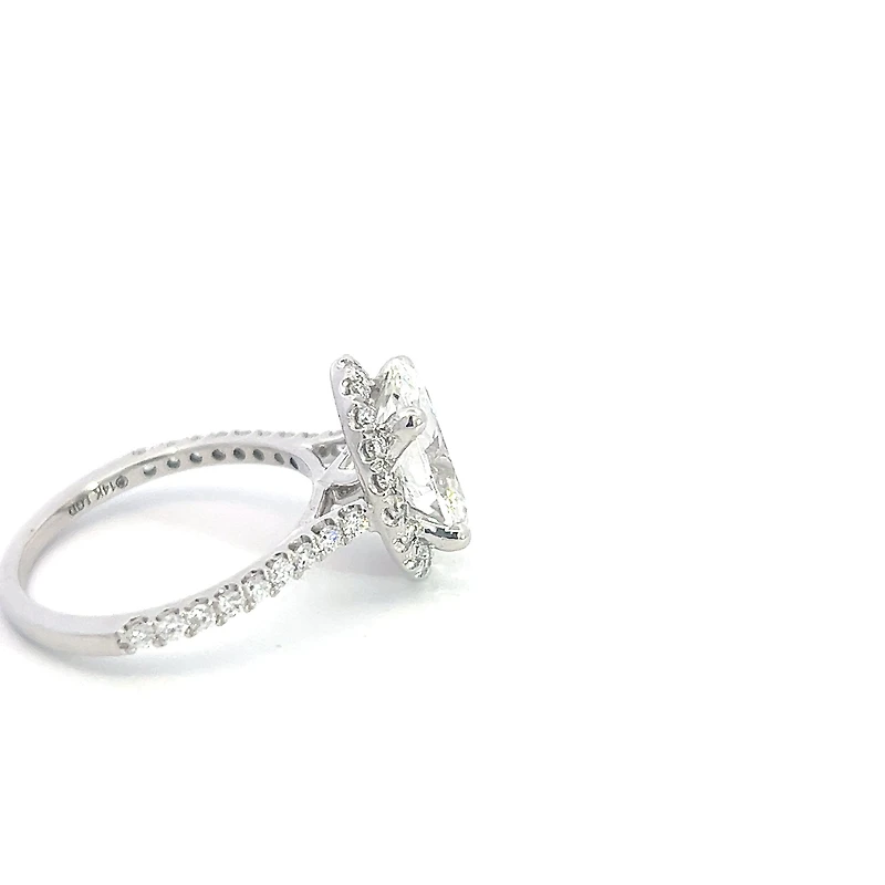 14K White Gold 3.54cttw Lab Grown Oval Cut Diamond Ring - /