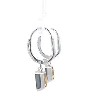 14K White Gold Citrine and Diamond Dangle Earring