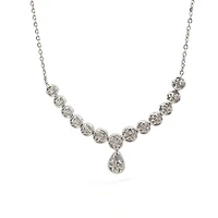 14K White Gold 3.00cttw Diamond Necklace, 18"