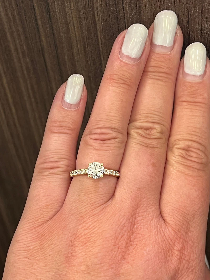 18K Yellow Gold 1.28cttw Round Lab Grown Diamond Solitaire Engagement Ring