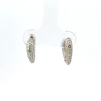 925 Silver Earrings Cubic Zirconia Heart Shaped Huggies