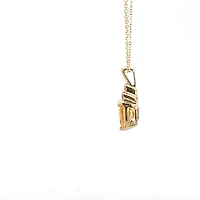 10K Yellow Gold 0.015 cttw Diamond and Citrine Pendant, 18"