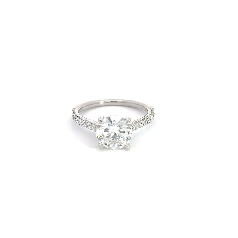 14K White Gold 2.31cttw Lab Grown Round Diamond Engagement Ring - /