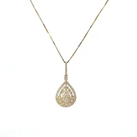 14K Yellow Gold 0.79cttw Diamond Necklace, 18"