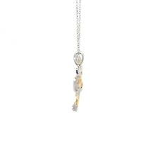10K 2 Tone 0.02cttw Diamond Dragonfly Pendant, 18"