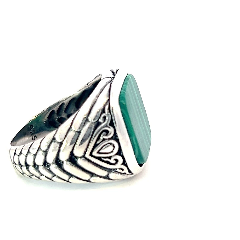 Argent Silver and Malachite Ring