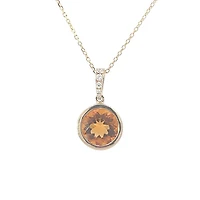 14K Yellow Gold 2.28cttw Citrine and 0.16cttw Diamond Pendant, 18"