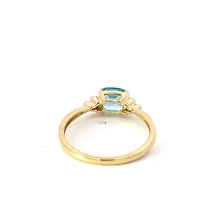 10K Yellow Gold 1.15cttw Swiss Blue Topaz and 0.03cttw Diamond Ring