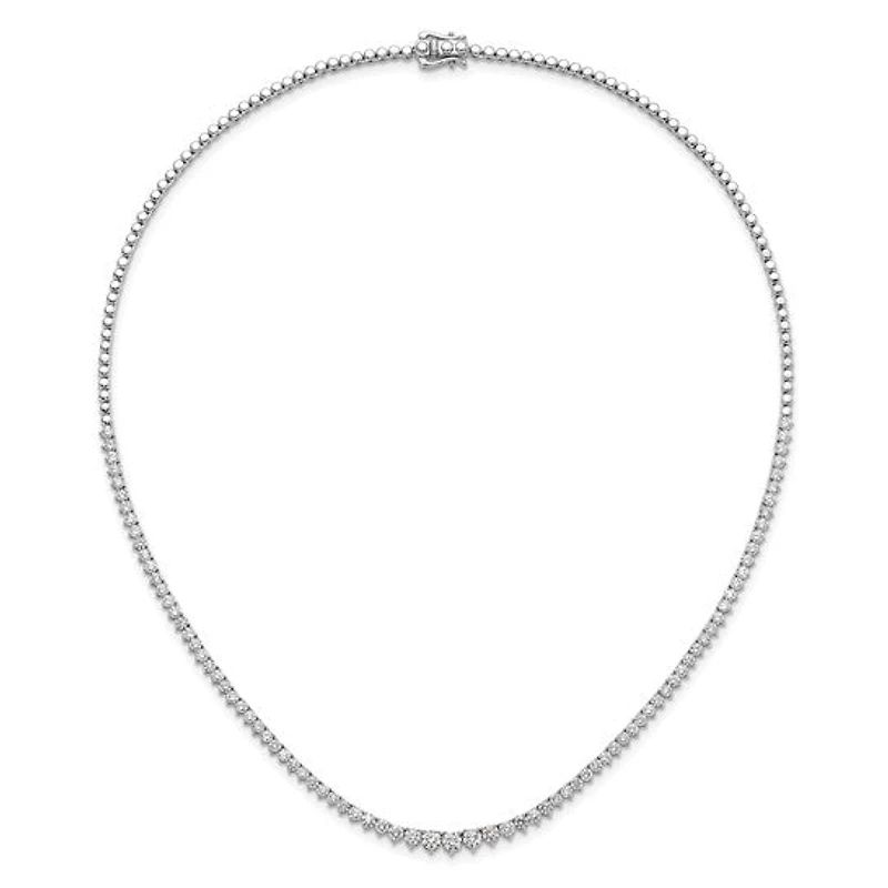 14kw 6.50cttw Lab Grown Diamond Tennis Style Necklace - 16”