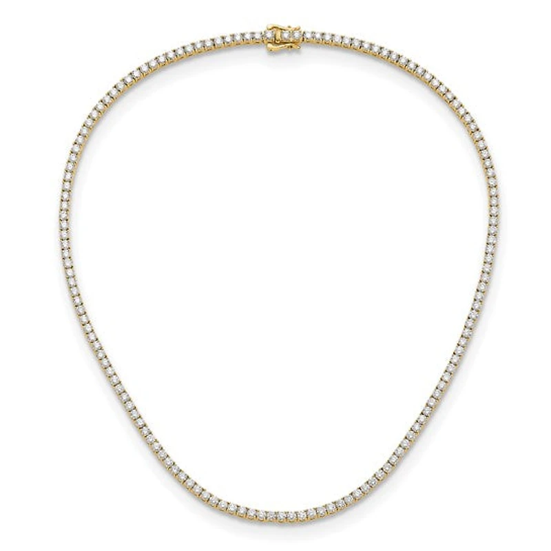 14K Yellow Gold 10.00cttw Lab Grown Diamond Tennis Style Necklace - 16”