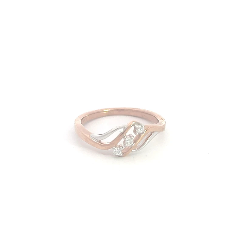 10K White & Rose Gold 0.06cttw Diamond Ring - 4.5
