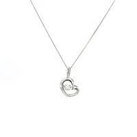 10K White Gold 0.05 Diamond Pulse Pendant, 18"