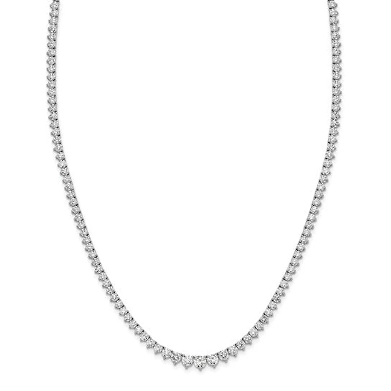 14kw 6.50cttw Lab Grown Diamond Tennis Style Necklace - 16”