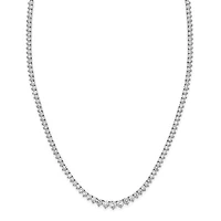 14kw 6.50cttw Lab Grown Diamond Tennis Style Necklace - 16”