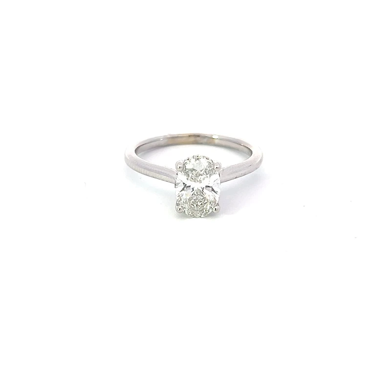 18K White Gold 1.24cttw Oval Lab Grown Diamond Solitaire Engagement Ring