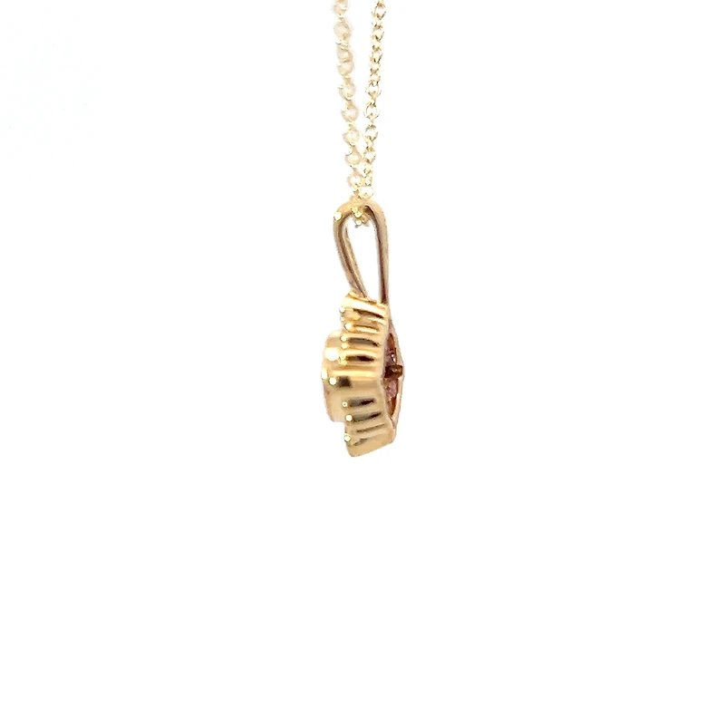 10K Yellow Gold Amethyst and Diamond Pendant - 18 inches