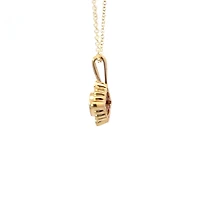 10K Yellow Gold Amethyst and Diamond Pendant - 18 inches