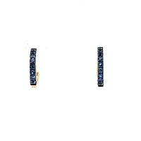 10K Yellow Gold 0.25cttw Sapphire Hoop / Huggie / Hinged Earrings
