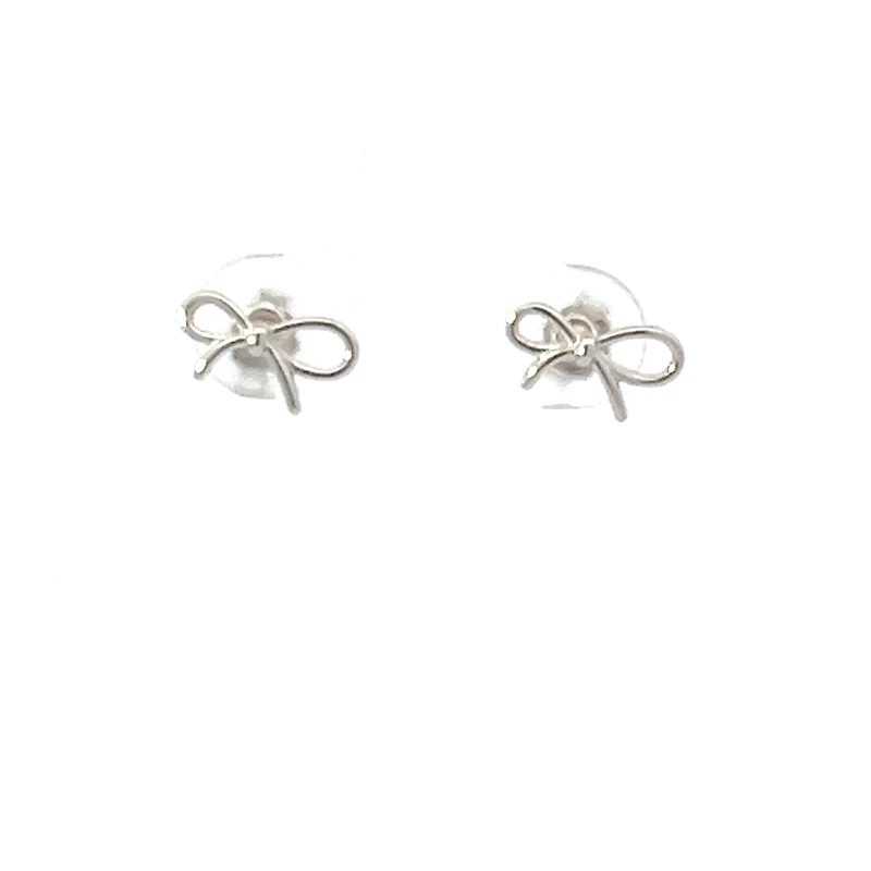 925 Sterling Silver Bow Earrings
