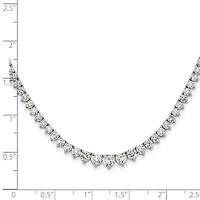 14kw 6.50cttw Lab Grown Diamond Tennis Style Necklace - 16”
