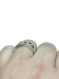 14K White & Yellow Gold Ruby and Diamond Ring - size 6.5 - 4.5