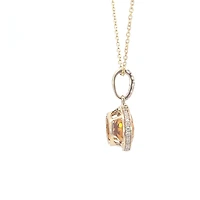 14K Yellow Gold 2.28cttw Citrine and 0.16cttw Diamond Pendant, 18"