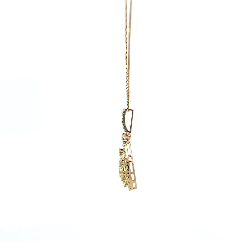 14K Yellow Gold 0.79cttw Diamond Necklace, 18"
