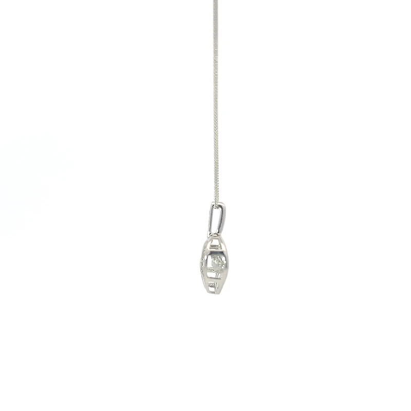10K White Gold 0.05 Diamond Pulse Pendant, 18"