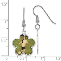 Sterling Silver/Rhodium-plated Flower Shaped Picture Jewelry Earrings - MADE TO ORDER