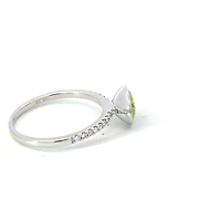 14K Gold Peridot and Diamond Ring