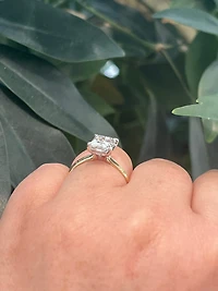 14K Yellow and White Gold 2.04cttw Radiant Lab Grown Diamond Engagement Ring - / 4.5