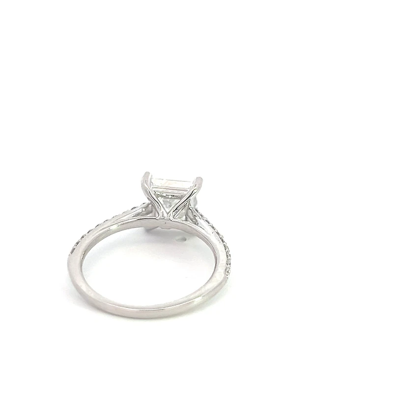 14K White Gold 2.33Cttw Lab Grown Princess Cut Diamond Engagement Ring - /