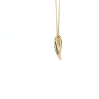 10K Yellow Gold 0.04cttw Diamond Heart Pendant, 18"