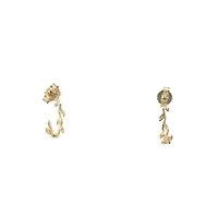 10K Yellow Gold 0.05cttw Diamond Hoop Earrings