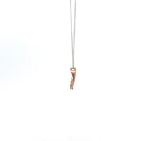 10K Rose & White Gold 0.01cttw Diamond Heart Pendant, 18"
