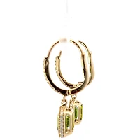 14K Yellow Gold Peridot and Diamond Earrings