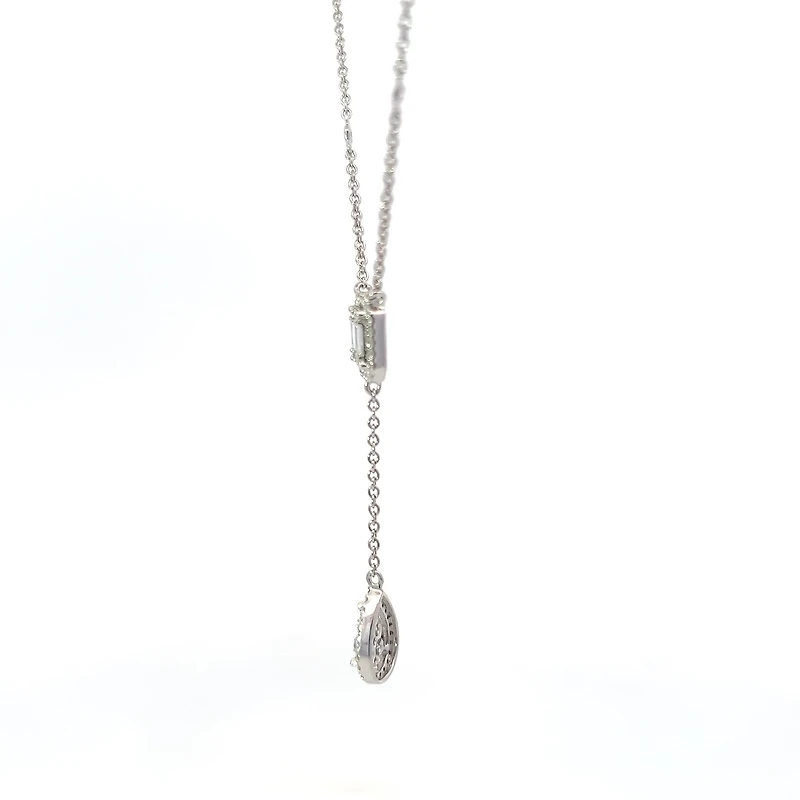 14K White Gold 0.65cttw Diamond Necklace, 18"