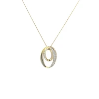 10K Yellow Gold 0.10cttw Diamond Pendant, 18"