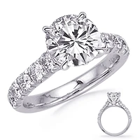 14K Round Brilliant Cut Diamond Ring
