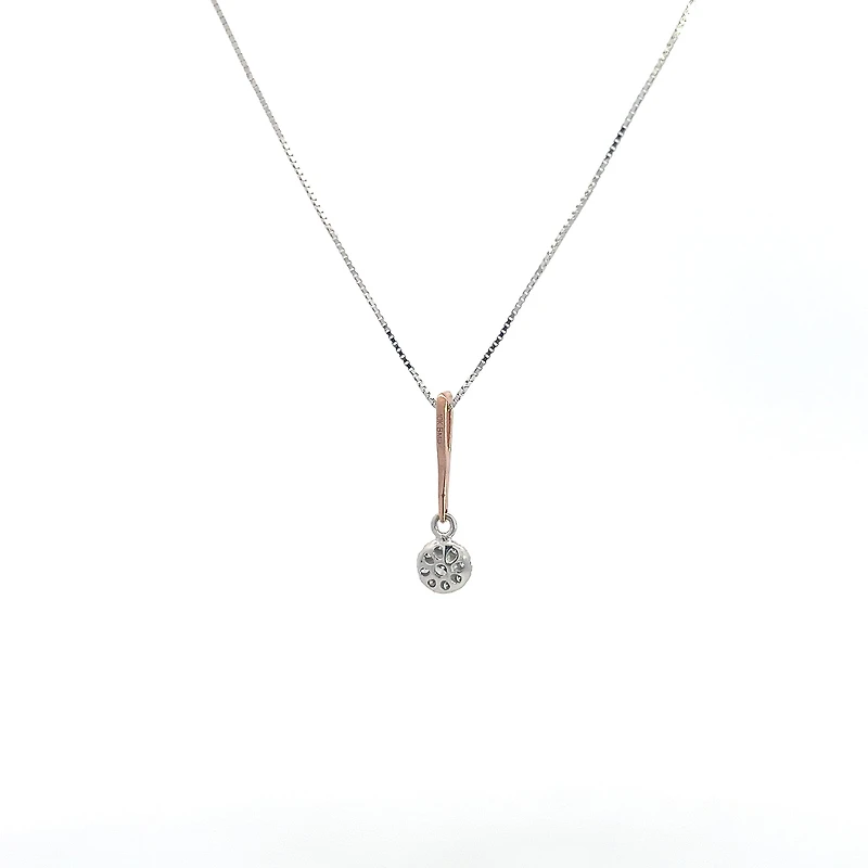 10K White and Rose Gold 0.13cttw Diamond Necklace