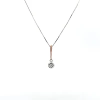 10K White and Rose Gold 0.13cttw Diamond Necklace