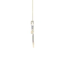 10K White and Yellow Gold 0.08 cttw Diamond Cross Pendant, 18"