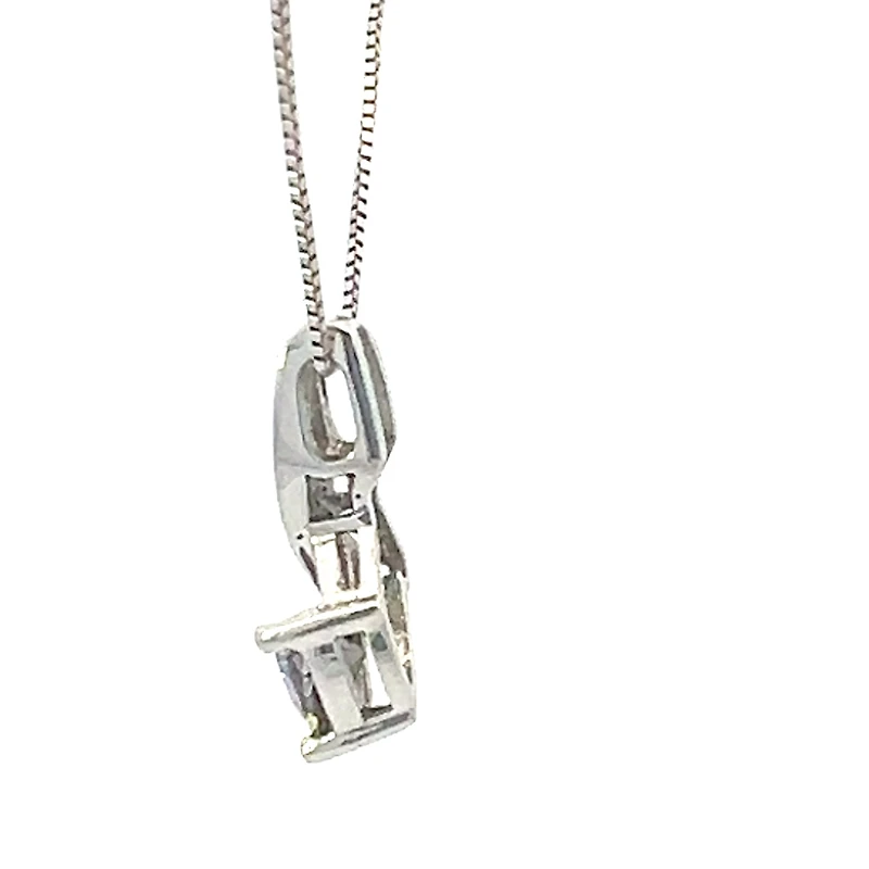 10K White Gold Mystic Topaz and Diamond Pendant