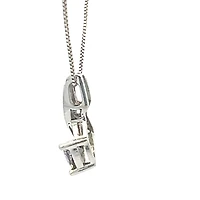 10K White Gold Mystic Topaz and Diamond Pendant