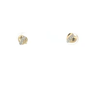 10K Yellow Gold 0.04cttw Diamond Heart Stud Earrings