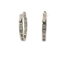 925 Sterling Silver Cubic Zirconia Oval Huggies