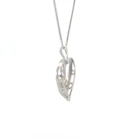 Silver & 10K Yellow Gold 0.02 cttw Diamond Heart Necklace