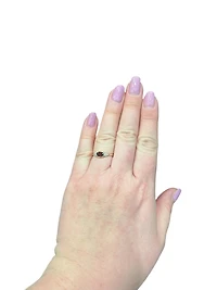 10K Yellow Gold 0.58cttw Genuine Garnet and 0.08cttw Diamond Ring, size 6.5