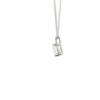 14K White Gold 2.11cttw Lab Grown Diamond Solitaire Necklace with Rolo Chain (Lobster Clasp) - Adjustable 16 - 18 Inches