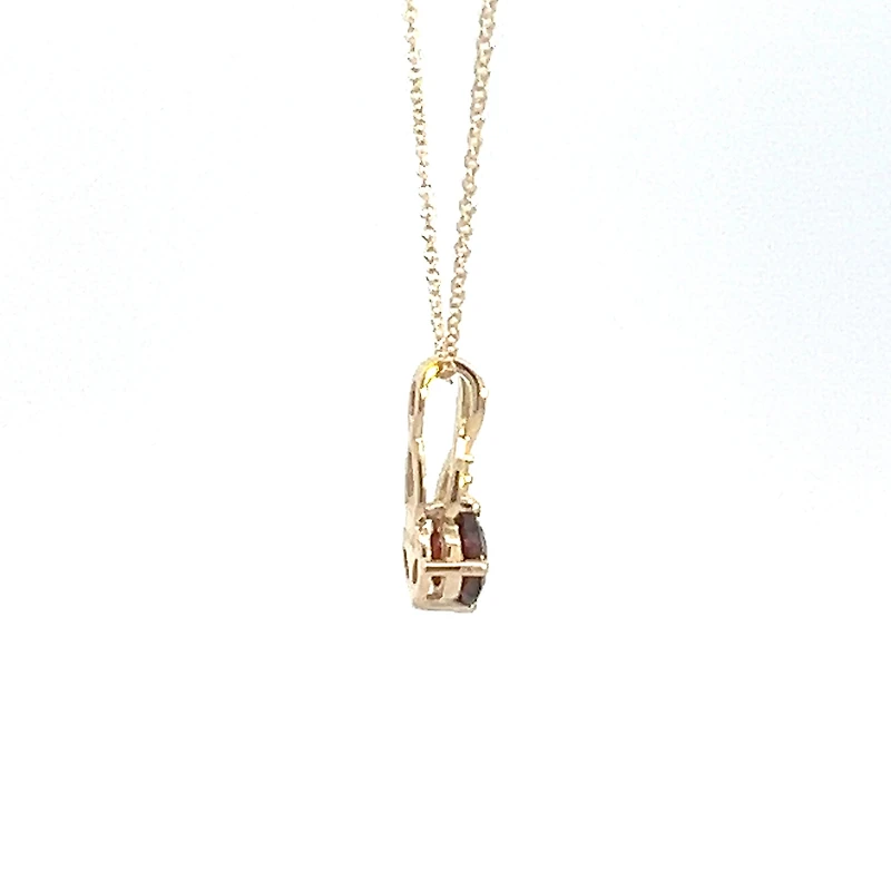 10K Yellow Gold Garnet and Diamond Pendant